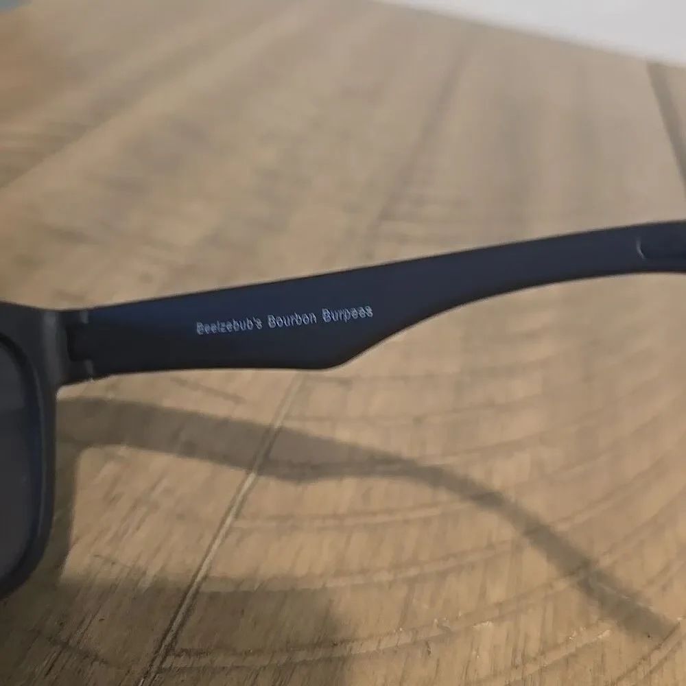 Goodr Beelzebub's Bourbon Burpees Unisex Black Golden Polarized Lens Sunglasses